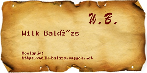 Wilk Balázs névjegykártya